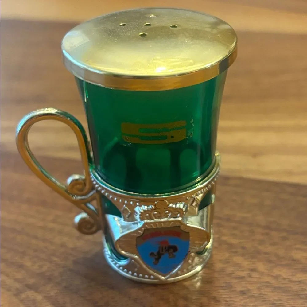 Salt & Pepper Shaker Blue Green Set Pendleton Oregon Marked Japan